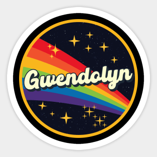 Gwendolyn // Rainbow In Space Vintage Style Sticker